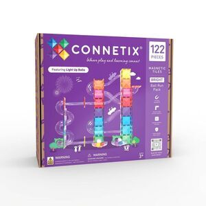 CONNETIX -  Magnetic Tiles Bright Ball Run Pack 122pc Purple